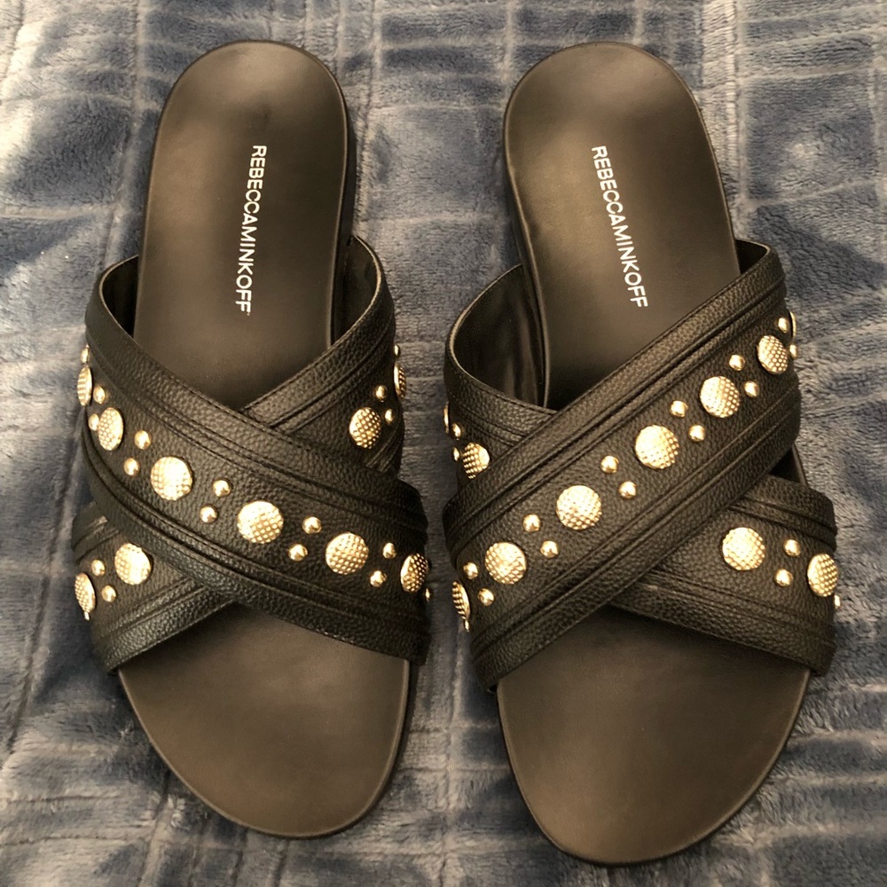 Rebecca Minkoff Leather Slip On Sandals